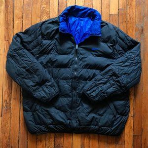 Vintage‎ Nike 2012 Men's Black Blue Purple Color Block Reversible Puffer Jacket